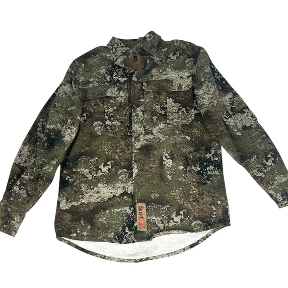 RedHead Silent-Hide Button-Down Long-Sleeve Shirt Camo Strata Mens Small Hunting - Picture 4 of 13